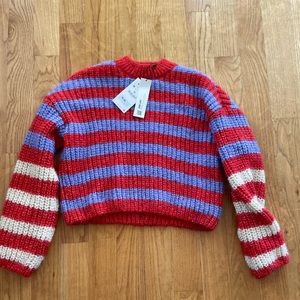 Striped Knit Sweater.